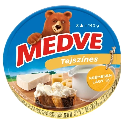 MEDVE TEJSZÍNES, KENHETŐ, FÉLZSÍROS, ÖMLESZTETT SAJT 8 DB 140 G