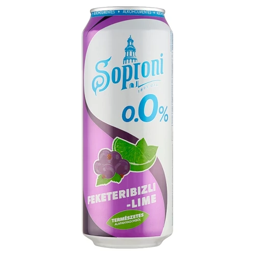 SOPRONI FEKETERIBIZLI-LIME-OS ALKOHOLMENTES SÖRITAL 0,0% 500 ML