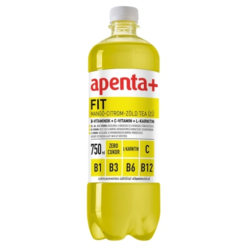 APENTA+ FIT MANGÓ-CITROM-ZÖLD TEA ÍZŰ SZÉNSAVMENTES, ENERGIAMENTES ÜDÍTŐITAL ÉDESÍTŐSZEREKKEL 750 ML