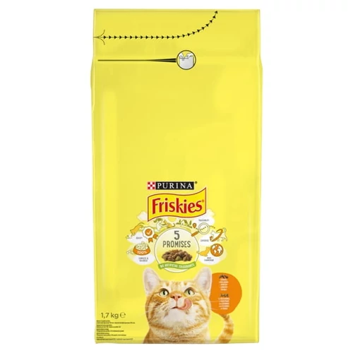 FRISKIES TELJES ÉRTÉKŰ ÁLLATELEDEL FELNŐTT MACSKÁK SZÁMÁRA CSIRKÉVEL ÉS ZÖLDSÉGEKKEL 1,7 KG