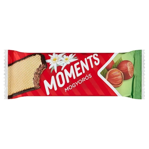 MOMENTS KAKAÓS BEVONÓMASSZÁBA MÁRTOTT, MOGYORÓS KRÉMMEL TÖLTÖTT OSTYASZELET 45 G