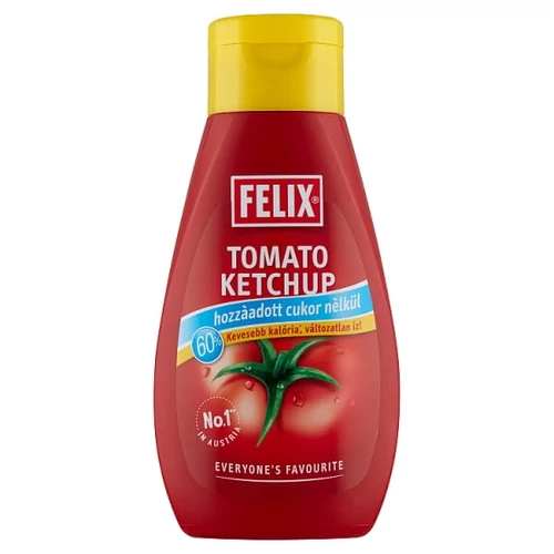 FELIX KETCHUP HOZZÁADOTT CUKOR NÉLKÜL, ÉDESÍTŐSZERREL 435 G